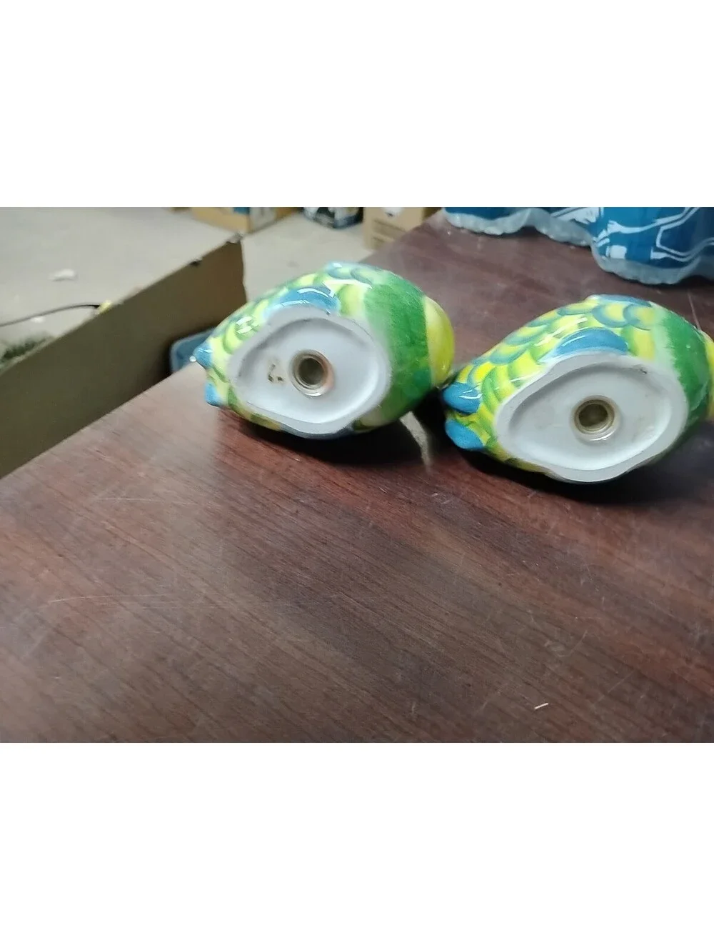 Nautical Beach Cottage Anthropomorphic Ceramic Fish Face Salt & Pepper Shakers